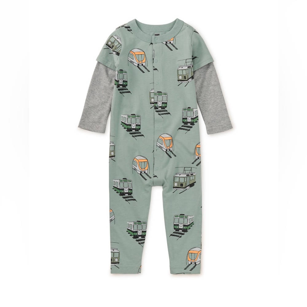 Layered Button-Up Baby Romper